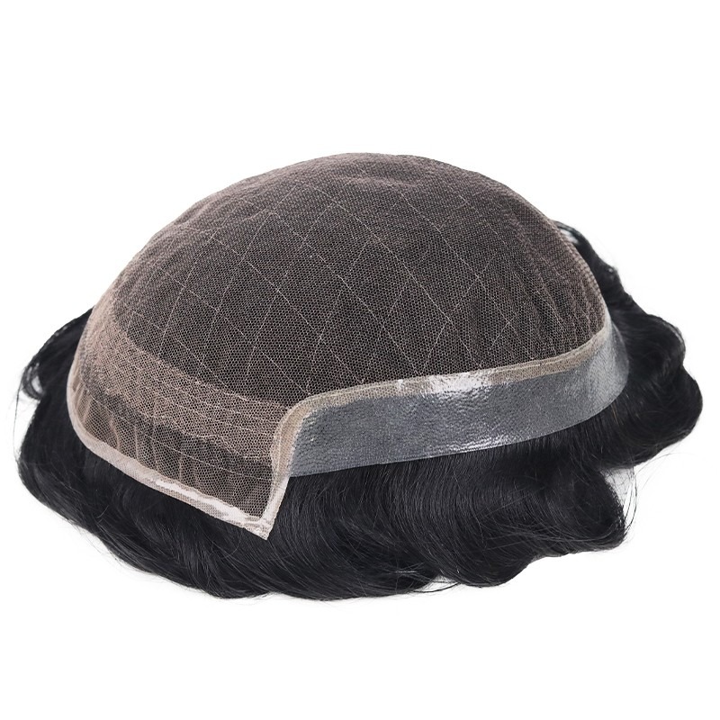 Get Free - FOTC | French Lace with 1'' PU Back and Sides Double Layer Lace Front Men's Hairpieces