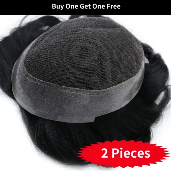 FLAS | French Lace Top with Thin Skin Perimeter Men's Hairpiece