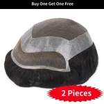HLW | Men's Hair Replacement Units with Natural Lace Front and Skin Perimeter